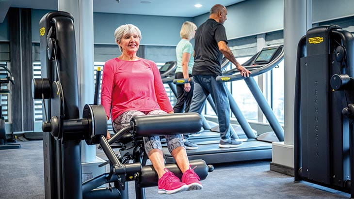People working out in the Fitness Centre on Spirit of Adventure